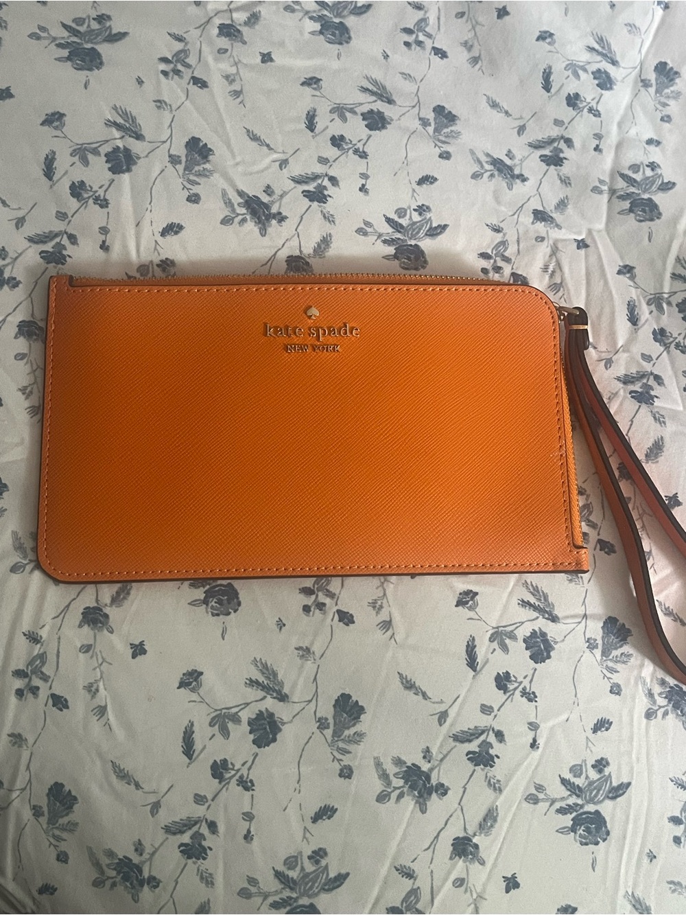 Kate Spade Orange Saffiano Wristlet